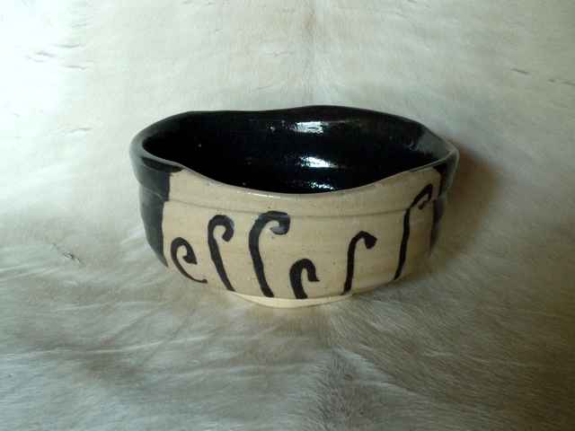 織部蕨文沓茶碗手習写し